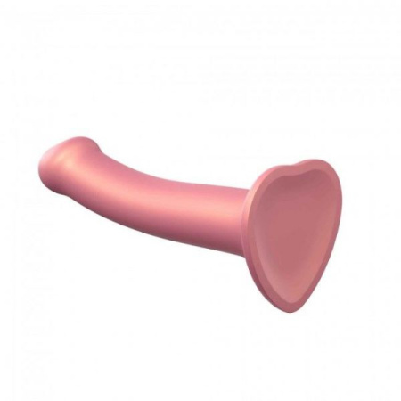 Насадка для страпона Strap-On-Me Mono Density Dildo Rose M, диам. 3,3см, однослойный силикон, гибкий || 