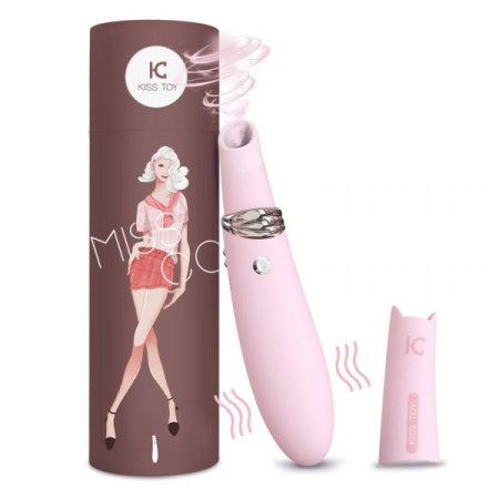 Вакуумный стимулятор с вибрацией KisToy Miss CC Pink, можно использовать как вибратор, диаметр 36мм || 