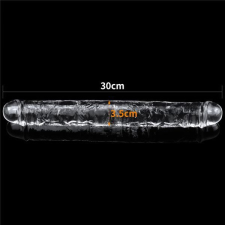 Двухсторонний фаллоимитатор 12'' Flawless Clear Double Dildo, Clear || 