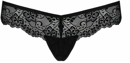 Кружевные трусики-танга с атласным бантиком Naja Thong black XXL/XXXL - Passion || 