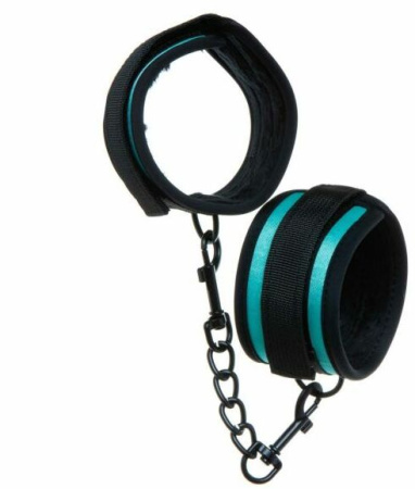 F61300 Наручники тканевые бирюзовые Luxury Fetish CUFFS || 