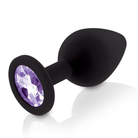 Набор анальных пробок с кристаллом Rianne S: Booty Plug Set Black, диаметр 2,7см, 3,5см, 4,1см || 