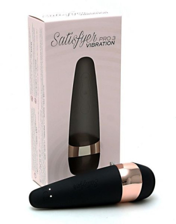 Вакуумный клиторальный стимулятор Satisfyer Pro 3 Vibration с вибрацией и очень мягким кончиком || 