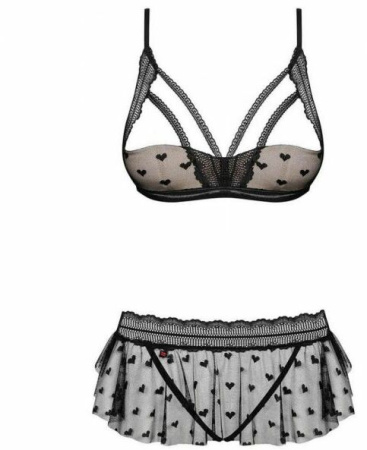 Комплект Obsessive Heartia set 3-pcs black S/M || 
