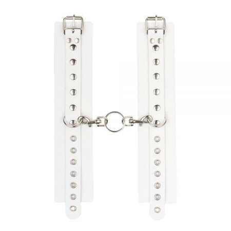 Наручники Leather Double Fix Hand Cuffs, White || 