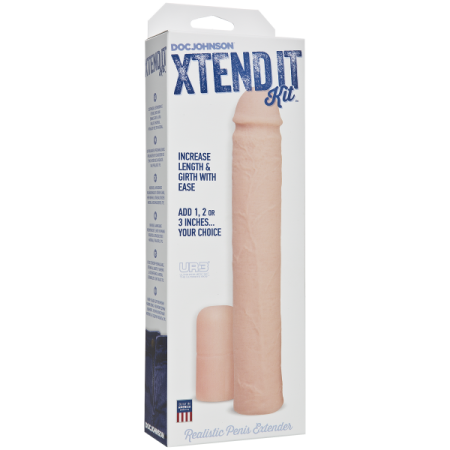 Насадка на член Doc Johnson Xtend It Kit White, удлиняющая (до +7,6 см) и утолщающая (до +1,2 см) || 