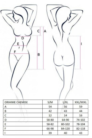 Сорочка прозрачная с пажами ORIHIME CHEMISE white S/M - Passion, трусики, стрэпы || 