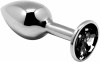 Металлическая анальная пробка с кристаллом Alive Mini Metal Butt Plug Black M
