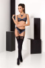 Комплект белья GISELE SET black S/M - Passion Exclusive: лиф, трусики с пажами