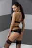 Комплект белья NAVEL SET black S/M - Passion Exclusive: трусики и лиф с элементами под латекс || 