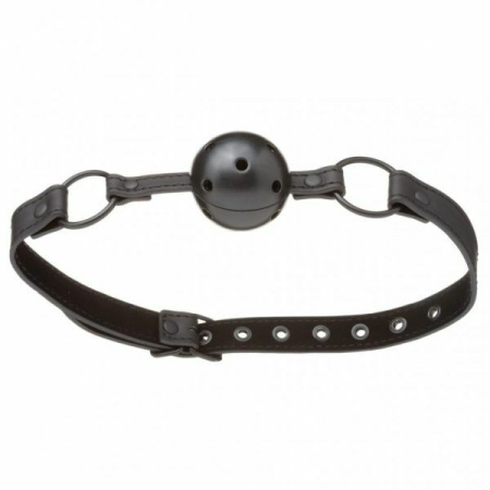 F61406 Кляп из экокожи Loveshop BREATHABLE BALL GAG BLACK || 
