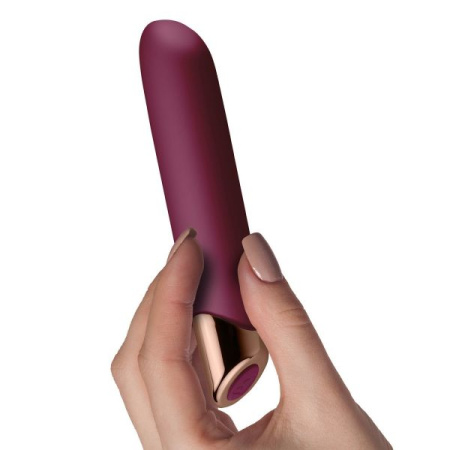 Мощный вибратор Rocks Off Chaiamo Burgundy, soft-touch силикон, до 3-х часов работы, водостойкий || 
