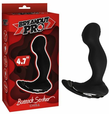 Массажер простаты с вибрацией Buttock Striker, Black || 