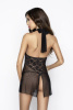 Прозрачная сорочка приталенная TARANEE CHEMISE black S/M - Passion, трусики || 