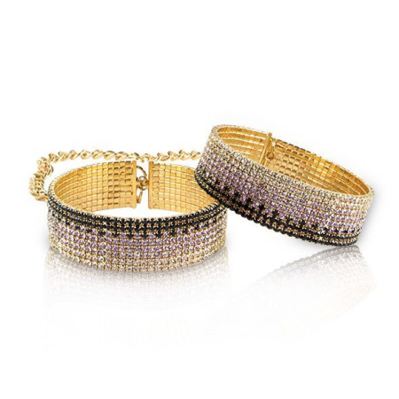 Лакшери наручники-браслеты с кристаллами Rianne S: Diamond Cuffs, подарочная упаковка || 