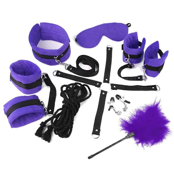 БДСМ-набор Art of Sex – Soft Touch BDSM Set, фиолетовый, 9 предметов
