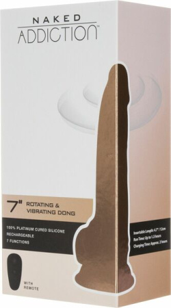 Фаллоимитатор ADDICTION - Naked - 7" Rotating & Vibrating Dildo with Remote - Vanilla || 