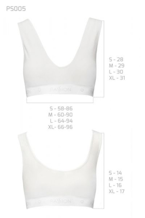Спортивный топ из эластичного хлопка Passion PS005 TOP white, size M || 