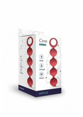 Анальные бусы Core APPULSE LeFrivole красная 15x2.5 см || 