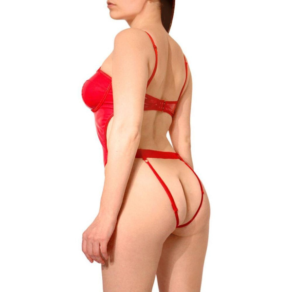 Красное лакированное боди Art of Sex - Josephine