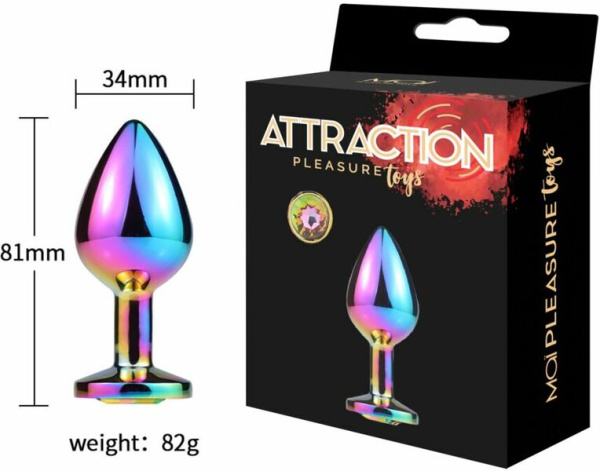 Металлическая анальная пробка MAI Attraction Toys №73 RAINBOW