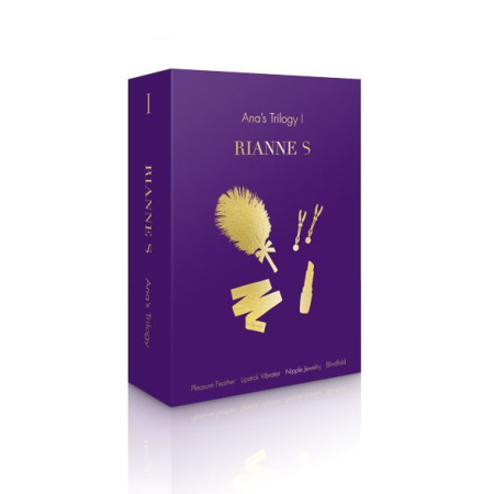 Подарочный набор RIANNE S Ana's Trilogy Set I: помада-вибратор, перышко, зажимы для сосков, повязка || 