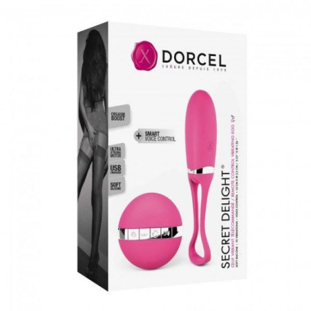 Виброяйцо Dorcel Secret Delight Magenta с пультом ДУ, с турборежимом и голосовым управлением || 
