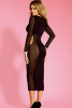 Платье черное длинное с сеткой Sunspice Maxi Black Dress, O/S || 