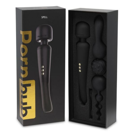Вибромассажер wand с тремя насадками Pornhub Spell Wand Set, мощный || 