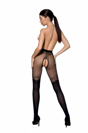 Колготки с открытым доступом Passion TIOPEN 012 black 5 (20/40 den), двойная плотность || 