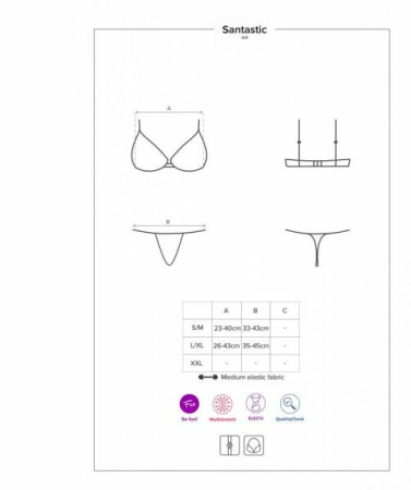 Комплект новогодний Obsessive Santastic Red® 3 pcs set S/M || 