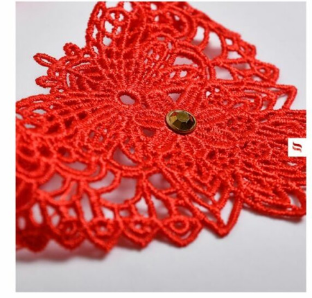 Набор маска+наручники+стринги Obsessive Hetea 3 pcs set red S/M || 