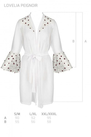 LOVELIA PEIGNOIR white S/M - Passion || 