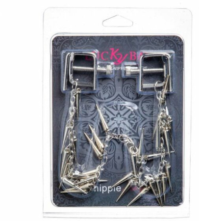Зажимы на соски Nipple play квадратные Chain and Spike || 