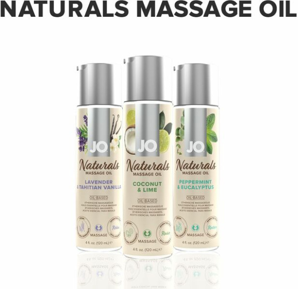 Массажное масло System JO – Naturals Massage Oil – Coconut & Lime с эфирными маслами (120 мл)