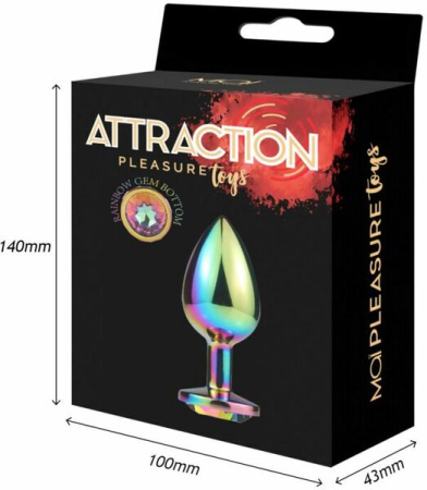Металлическая анальная пробка MAI Attraction Toys №74 RAINBOW || 