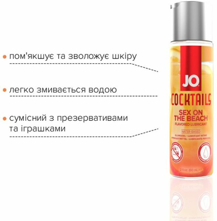 Лубрикант на водной основе System JO Cocktails - Sex on the Beach без сахара (60 мл) || 