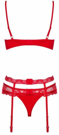 Комплект Obsessive Heartina 3 pcs set S/M S\M красный || 