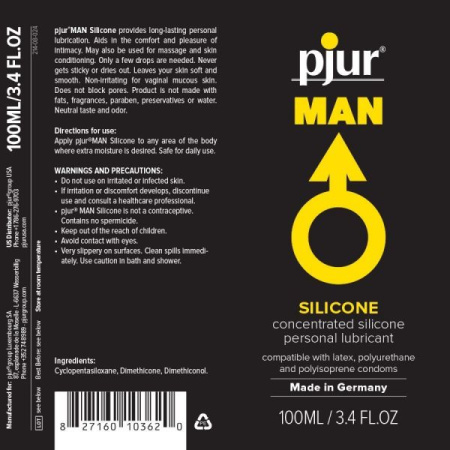 Лубрикант на силиконовой основе pjur MAN Basic personal glide 100 мл с деликатным уходом за кожей || 