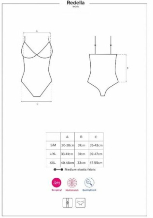 Боди Redella crotchless teddy black L/XL || 