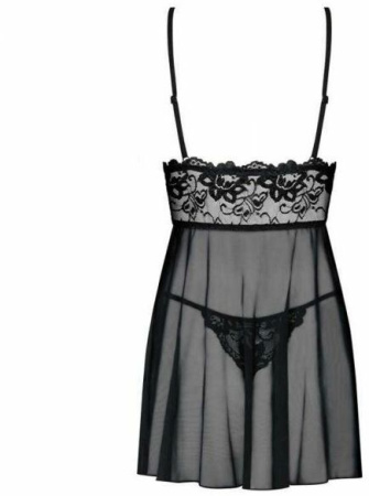 Сорочка Obsessive Imperia bodydoll XXL черная || 