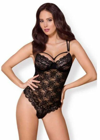 Боди Obsessive 860-TED-1 teddy black S/M