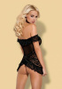 Сорочка Flores chemise Obsessive L/XL черная || 