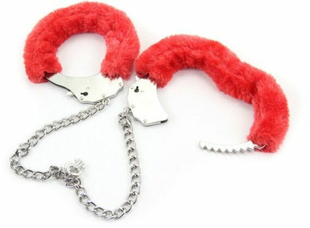 Наручники Metal Handcuff With a Long Chain , Red || 