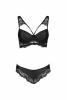 Комплект из эко-кожи с кружевом: бра и трусики Loona Set black XXL/XXXL - Passion || 