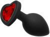 Анальная пробка Loveshop Black Silicone Herart RED, S || 