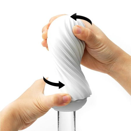 Мастурбатор Tenga FLEX Silky White с изменяемой интенсивностью, можно скручивать || 