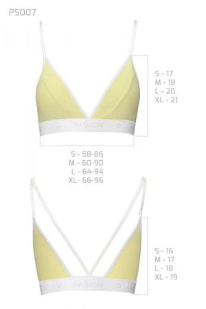 Спортивный топ с двойными бретелями Passion PS007 TOP yellow, size XL || 