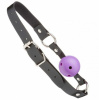 F61428 Кляп из экокожи Loveshop Latex BREATHABLE BALL GAG BLACK/PURPLE || 