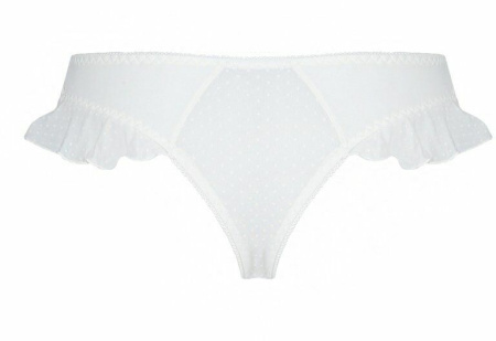 Трусики в горошек, с рюшами и шнуровкой Fatin Thong white S/M - Passion || 